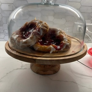 ที่วางเค้กทำจากไม้สุดหรูพร้อมฝาโดมแก้วที่โชว์ขนมและคัพเค้กสุดหรูสำหรับงานเลี้ยงงานแต่งงานและของตกแต่งบ้าน - Product Image 2