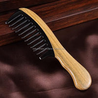 Aaliyan Impex Peignes en corne de buffle sculptés à la main manche en bois accessoire de cheveux pour usage domestique