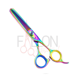 Ciseaux professionnels de coiffure Rainbow en acier inoxydable pour effiler les cheveux, ciseaux de barbier pour salon, logo personnalisé - Product Image 4