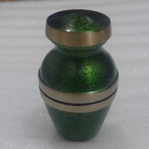 Small Cremation Urn with Engraved Golden Bands - 100% Handcrafted Urn -Solid Metal <b>Large</b> Urn for Human Ashes by AYAANS - Product Image 5