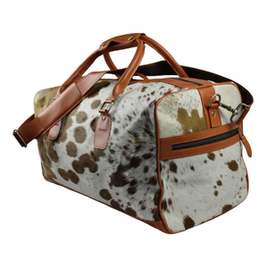 Top sac polochon en cuir de vachette voyage mode occidentale pour hommes et sacs de selle pliables sac de sport en cuir multifonctionnel - Product Image 3