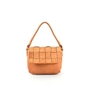 Woman calfskin leather bag with sew detail S277 for everyday use many colours available and customizable logo small