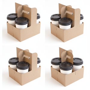 <span class=keywords><strong>Taza</strong></span> <span class=keywords><strong>de</strong></span> papel <span class=keywords><strong>de</strong></span> cartón plegable para bebidas calientes personalizada, 1/2/4 compartimentos, portavasos <span class=keywords><strong>de</strong></span> papel desechable doble Kraft para café y té - Product Image 6