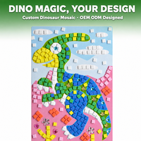 Kit d'art mosaïque dinosaure en EVA personnalisé, autocollant 3D, puzzle créatif, jouet éducatif DIY, cadeau pour enfants, vente en gros OEM ODM