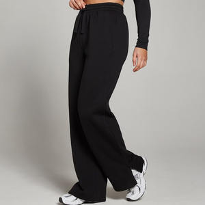Custom Logo Black <b>Women's</b> Comfort Light Straight Leg Joggers Terry <b>Fleece</b> Soft Touch <b>Women</b> Sweatpants <b>Women's</b> Pants And <b>Trouser</b> - Product Image 1