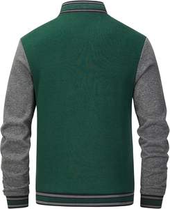 Personnalisé Hommes Haute Qualité Hiver Laine Varsity Veste Col Montant Baseball Motif Toile Avant Nouveau Haute Qualité Enduit - Product Image 3