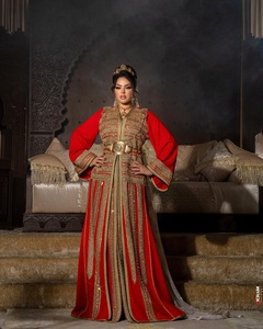 Vestido Kaftan Marroquí Bordado Rabat Royalty, Vestido Largo de Satén para Fiesta con Estampado Floral, Diseño Natural y Transpirable - Product Image 2