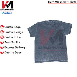 Acid Wash Burnout Camisetas para adultos Premium Algodón/Poliéster Mezcla Elegante Ropa de moda Camisetas para hombres - Product Image 4