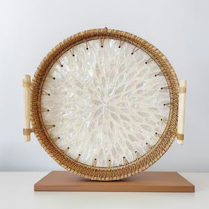 ถาดรองแม่ไข่มุกแบบฝังทำมือถาดเสิร์ฟหรูหราทนทานเป็นมิตรกับสิ่งแวดล้อมสำหรับคาเฟ่-SM2007 - Product Image 2