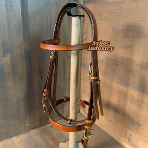 Caballo de cuero Bitless Brida Nuevo estilo inglés Doma Brida Piel de vaca genuina Caballo Headstall Productos de cuero Premium para caballos - Product Image 5