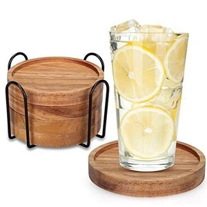 Posavasos de té de madera de mango de Acacia hecho a mano con diseño personalizado, venta al por mayor, nuevo estilo, decoración de vajilla, juego de posavasos de té de madera 2025 - Product Image 6