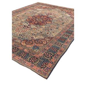 Tapis en laine noué à la main Aalam Blue Classic 9x12 - Pae-6391 pour la maison, le salon, le couloir, tapis rectangulaire à motifs médaillon et patchwork - Product Image 2