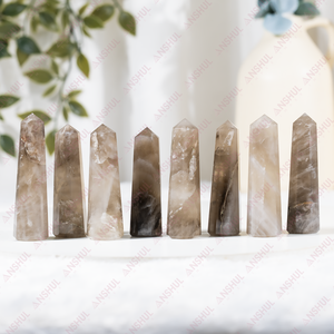 Obélisques en Quartz Fumé Naturel de Qualité Supérieure, Sculptés, Écologiques, Pierres de Guérison pour la Décoration Intérieure et les Fêtes - Vente en Gros - Product Image 1