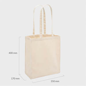 <b>Large</b> 10oz Natural Recycled <b>Canvas</b> <b>Bag</b> with Gusset Solid Color Pattern - Product Image 2