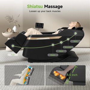 Silla de masaje que ofrece máxima comodidad y alivio del estrés en casa o en la oficina, diseñada con múltiples técnicas de masaje. - Product Image 4