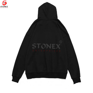 Sweat-shirt à capuche personnalisé pour homme en molleton de coton épais, coupe oversize, style streetwear décontracté, vierge, pour la vente en gros, OEM, ODM - Product Image 3