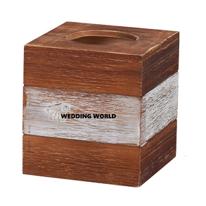 กล่องทิชชู่ไม้หรูหราทรงสี่เหลี่ยมที่ใส่ผ้าเช็ดปากทำมือสไตล์คลาสสิกกล่องกระดาษทิชชู่ไม้ - Product Image 1