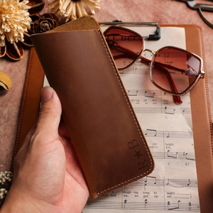 Étui à lunettes en cuir véritable personnalisé, étui à lunettes de soleil personnalisé avec initiales, fermeture magnétique, taille personnalisable, tendance - Product Image 3