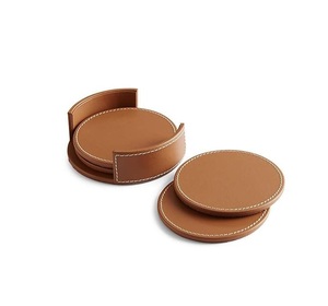 Handmade Leather coaster with <b>Kitchen</b> <b>Accessories</b> Table Top Use Coaster Holder and Handmade Use at Best Price - Product Image 1