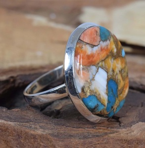 Bague de mariage turquoise en argent sterling 925 faite à la main avec lunette classique pour cadeau d'anniversaire - Product Image 3