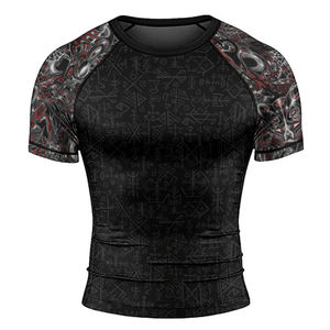 Profesional logotipo personalizado Rash Guard MMA artes marciales protección solar impresión por sublimación para hombres Rash Guard equipo de ropa deportiva - Product Image 1
