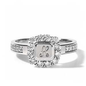 Bague personnalisée en argent sterling avec monogramme Jeulia a Little Sparkle - Product Image 2