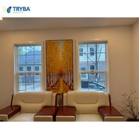 Ventana Corredera Vertical de PVC de Estilo Americano, Eficiente Energéticamente, Ventanas de Vinilo de Una o Dos Hojas con Rejillas