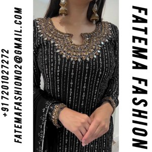 Salwar Kameez costumes traditionnels indiens pakistanais pour femmes avec broderie lourde ensembles Georgette Dupatta pour femmes en gros - Product Image 2