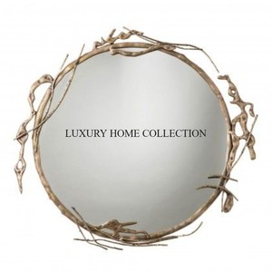 Cadre de miroir mural en métal antique très décoratif avec défilement artisanal et détails en filigrane pour une touche artistique - Product Image 2