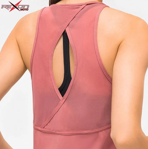 Women's Sports Yoga Tank <b>Top</b> ODM Custom Logo Quick Dry Breathable Spandex/Polyester/Cotton Fabric - Product Image 2