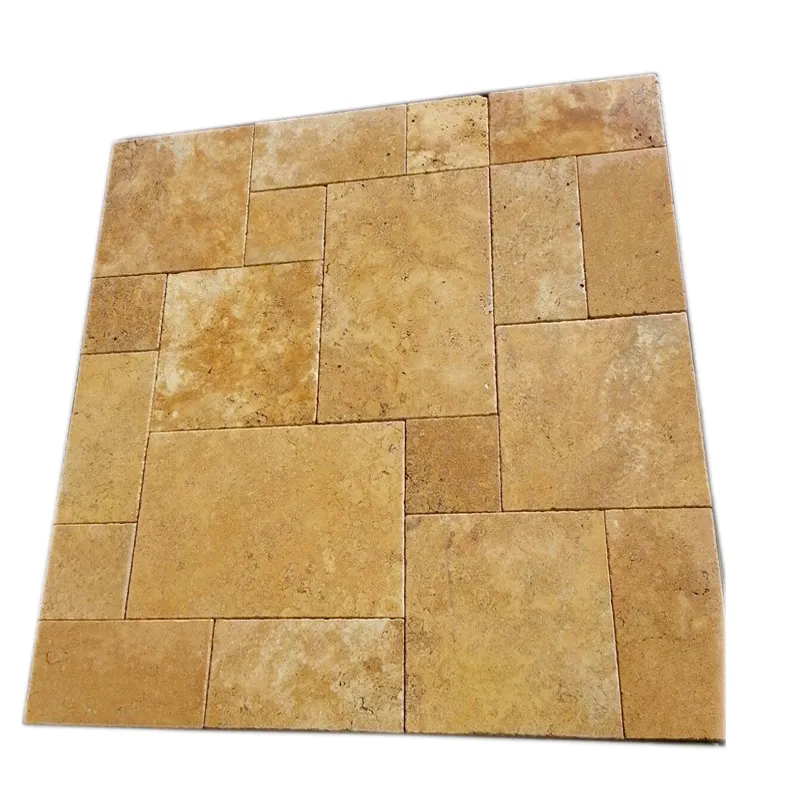 2023 Tuscany Scabas French Versailles Pattern Tumbled Travertine Pavers Tile Made in Turkey Cem-FPT-05 New Arrival Product Stone