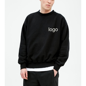 Sudadera Personalizada con Logotipo Negro para Hombre, 100% Algodón, Felpa, Cuello Redondo, Bordada, Lisa, Ropa de Invierno, OEM, ODM, al por Mayor, Estilo Urbano - Product Image 1