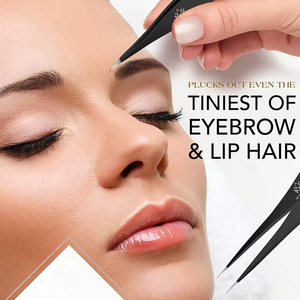 Pinzas de precisión chapadas en oro Diseño de lujo con puntas inclinadas para desplumar y peinar sin esfuerzo - Product Image 2