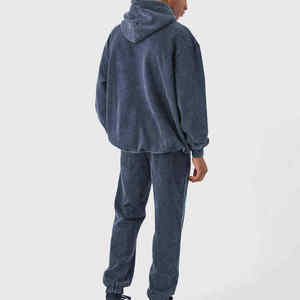 La plupart des ventes hommes Zip up 350 GSM jambe droite hiver survêtement respirant coupe régulière vêtements de sport survêtements - Product Image 6