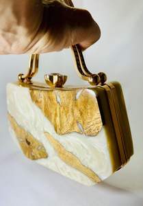 BEST LINKED Pochette de luxe en résine écologique faite à la main, sac à main de créateur de haute qualité, personnalisable, design unique, broderie estivale - Product Image 3