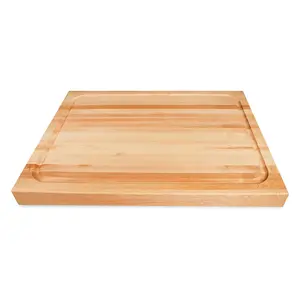 Tabla de cortar/cortar de madera de arce grande con tabla de servir gruesa ranurada de jugo profundo para uso en cocina y hoteles