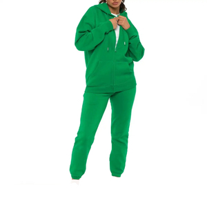 Chándales de diseñador superior para mujer, venta al por mayor, transpirables, personalizados, regulares, con capucha, bordado, 2 piezas, cremallera, pantalones con capucha, conjunto 100% - Product Image 6