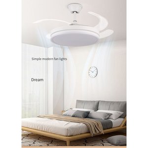 Silent DC Motor 21" <b>Ceiling</b> Fan <b>LED</b> <b>Light</b> Low Profile <b>Flush</b> <b>Mount</b> Remote Control Energy Efficient 3 Color Tones CRI 90 Bedroom - Product Image 6