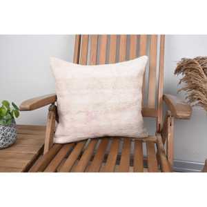 Almohada de lana de retazos Ikat Beige, 18x18 pulgadas, Cuadrado tejido con estampado Vintage de lujo para otoño, Halloween, sofá de plumas Rústicas - Product Image 1