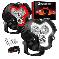 Novsight Halo 3 pouces LED feux de travail pour tout-terrain IP68 perles étanches 80 watts de puissance pour Jeep tracteur camion ATV UTV conduite