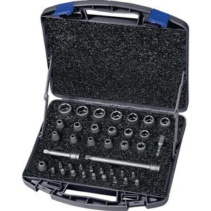 Jeu de douilles à cliquet 710 KS 40 OL de 40 pièces, 3/8'' 6 points et 6 points I6 T/E/PH/XZN, kits d'outils ASW - Product Image 1