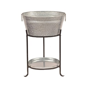 Seau à glace Iron Chill Harmony avec support en fer et un plateau de service pour le stockage de boissons fraîches de bière pour la fête en plein air indienne - Product Image 2