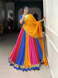 Derniers créateurs Multi Lehenga Choli by FabZone Faux Georgette Vêtements indiens et pakistanais imprimés - Product Image 4