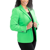 Blazer Formal Casual Personalizado de la Hermandad Zeta Phi Beta con un Solo Botón, Sólido, Bordado, Tejido, Antiencogimiento
