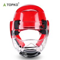 TOPKO Haute Qualité Professionnel Taekwondo Bleu Rouge Tête Protecteur Garde Casque Gear Taekwondo Casques