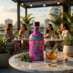 Botella de <span class=keywords><strong>Vodka</strong></span> de Lujo Super-flint de 750ml con Impresión por Transferencia de Agua, Botella de Vidrio Vacía Personalizada para Licores y Whisky, Venta al por Mayor OEM - Product Image 5