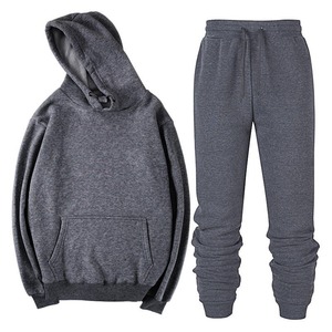 Vente chaude, sweat-shirt à capuche décontracté pour homme, taille plus, avec logo personnalisé, ensemble de survêtement, jogging, 2 pièces, unisexe - Product Image 3