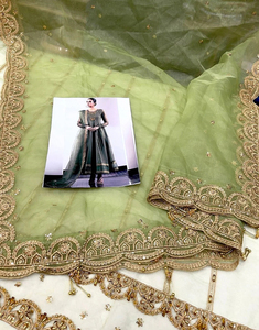 Conjunto de traje de 3 uds. Traje bordado estampado paquistaní hecho a mano con estilo étnico Shalwar Kameez Dupatta para damas - Product Image 4