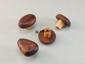 Tiradores de cajón de madera duraderos ecológicos de calidad superior Tradebyd, tiradores de armario tallados a mano, armario minimalista para Baño - Product Image 4