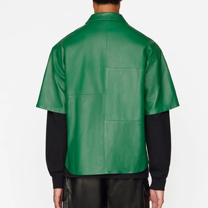 Chemises en cuir véritable sur mesure pour hommes, mode d'hiver, haute qualité, écologiques, respirantes, chemises en cuir pour hommes - Product Image 2